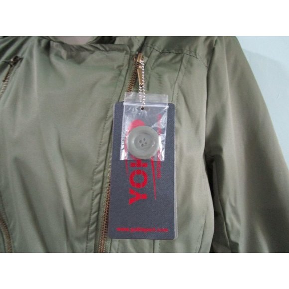 Yoki Collection Outerwear Military Flight Suite Inspired Trench Coat Ladies L - Picture 8 of 16